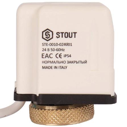 Электротермический сервопривод, 24В STOUT арт. STE-0010