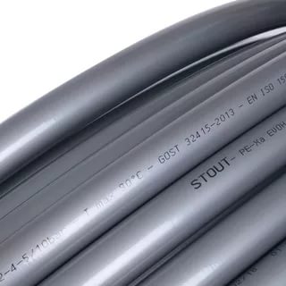 Труба из сшитого полиэтилена (серая) с кислородным слоем STOUT / СТАУТ PEX-a (Испания) для трубопроводов из сшитого полиэтилена