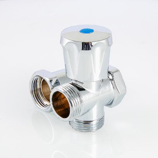 Вентиль тройник 3/4"х3/4"х3/4" для подключения стиральной машины (с удлинителем) Валтек / Valtec VT.230.N.