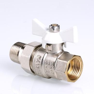 Кран шаровой с полусгоном Валтек / VALTEC BASE VT.227.NW. (вн-нар, белая ручка)