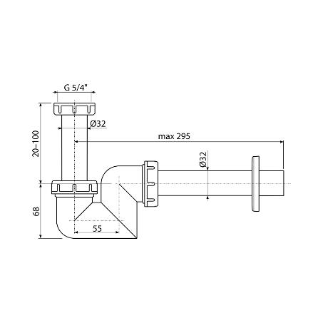 Сифон для биде d40мм, A45F AlcaPlast (Чехия)
