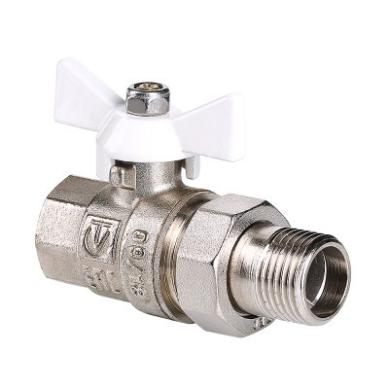 Кран шаровой с полусгоном Валтек / VALTEC BASE VT.227.NW. (вн-нар, белая ручка)