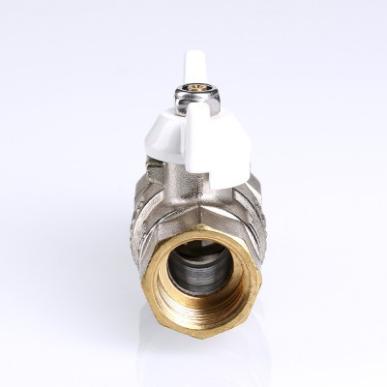 Кран шаровой с полусгоном Валтек / VALTEC BASE VT.227.NW. (вн-нар, белая ручка)
