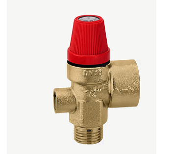 Клапан предохранительный с манометром 1/2"х3/4"х1/4"-3 бар RVS-0002-003015 ROMMER