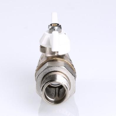 Кран шаровой с полусгоном Валтек / VALTEC BASE VT.227.NW. (вн-нар, белая ручка)