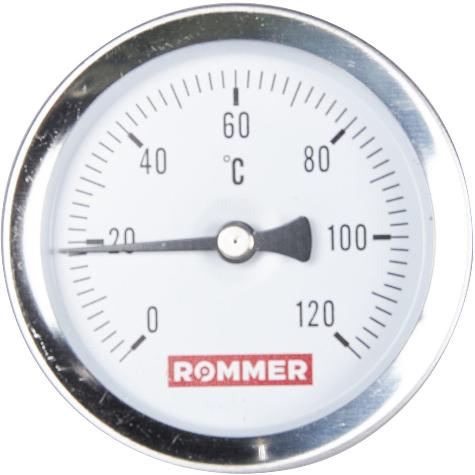 Термометр биметаллический с погружной гильзой Rommer RIM-0001-635015