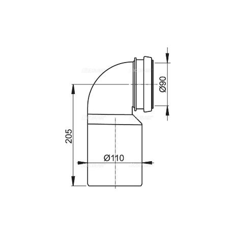 Колено стока, комплект 90/110 (M906) Alcaplast